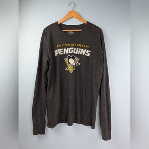 Women's Pittsburgh Penguins Long Sleeve T-Shirt  Gray NHL Majestic Threads XL